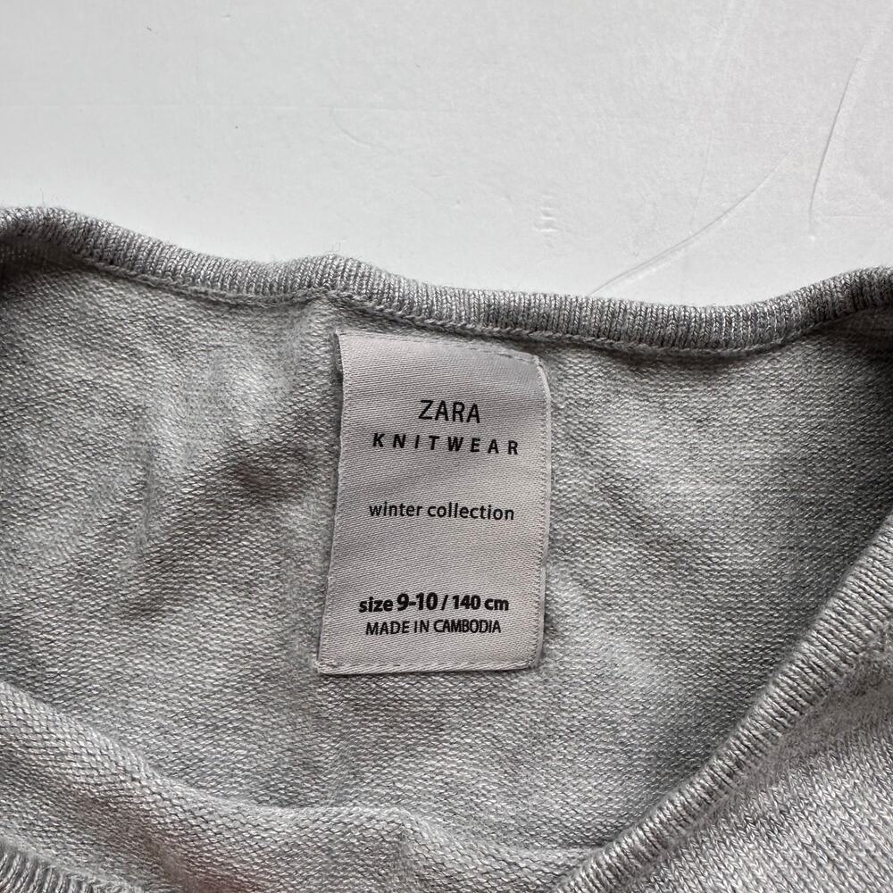 Zara Grey Knit Sweater with Pocket Detail - Size 9/10 - Picture 4 of 5